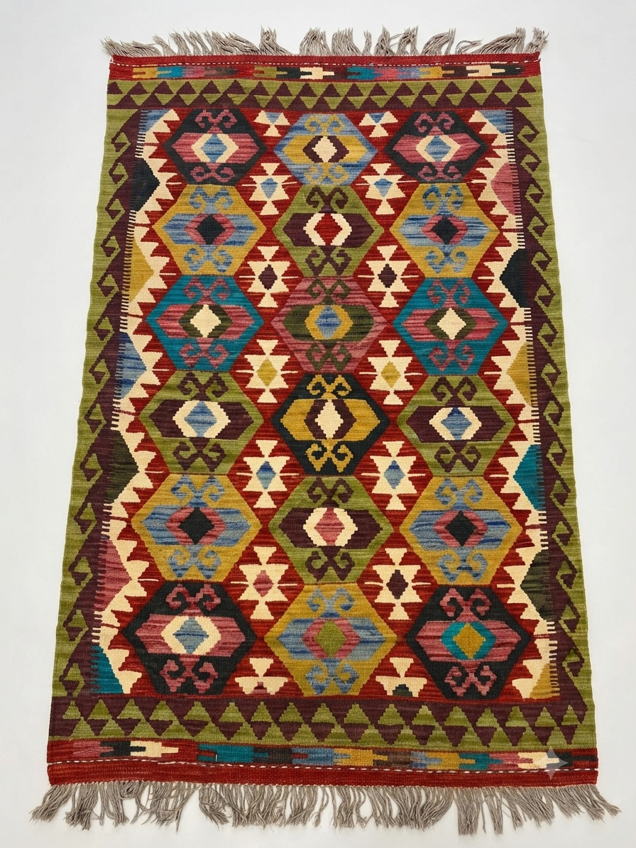 AFGHAN MAIMANA HANDMADE-Wool Kilim Rug